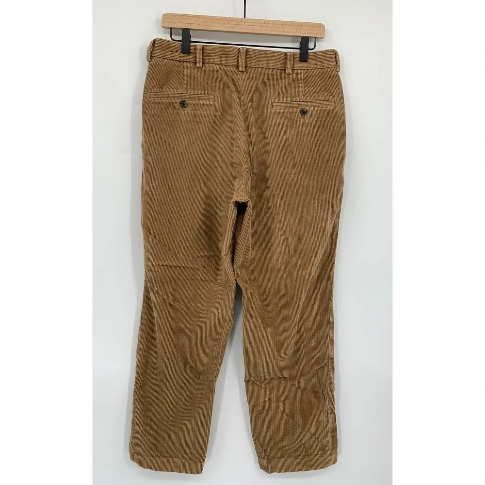 Brooks Brothers Corduroy Pants Mens 33x30 Brown Wide Straight Leg Preppy Fall